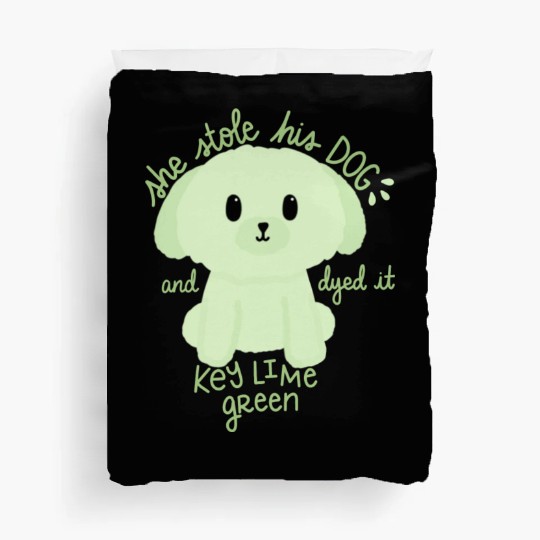 Key Lime Green Dog Duvet Covers