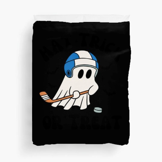 Hat Trick or Treat, Hilarious Hockey Halloween Duvet Covers