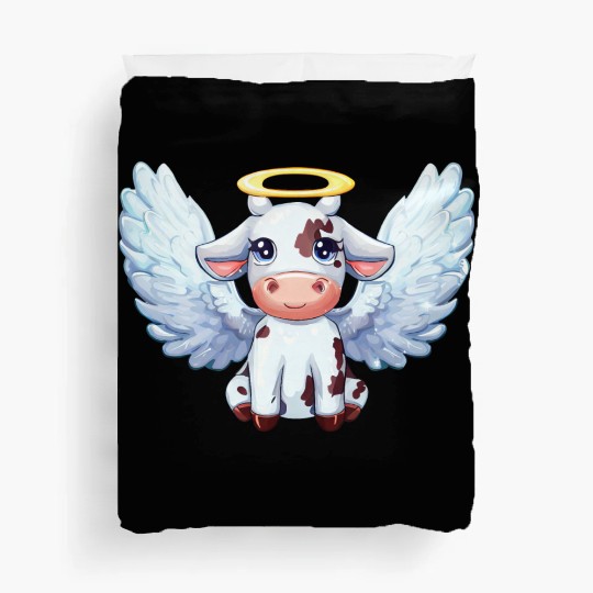 cow angel wings farm halo Duvet Covers