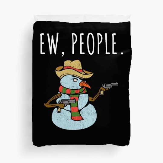 Ew People Armed Snowman Distressed Duvet Covers