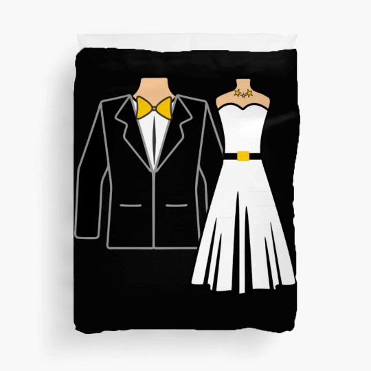 Wedding clothes bride groom Duvet Covers