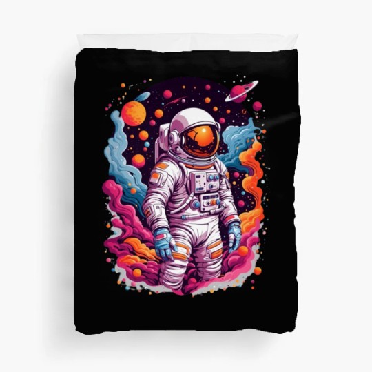 Astronaut Lost In Galaxy | Background | Space Suit Duvet Covers