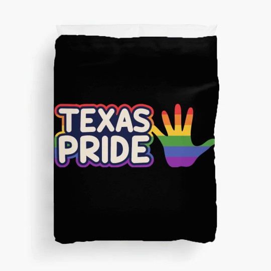 Pride Rainbow Flag Design for proud LGBT+ Texans Duvet Covers