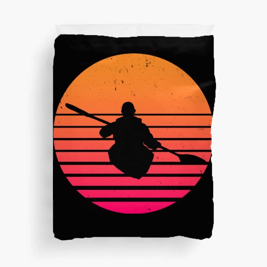 Kayaking Retro Canoeing Sailing Boat Duvet Covers