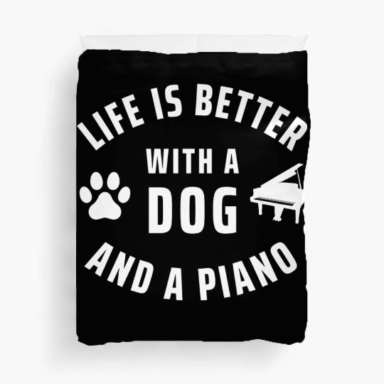 Piano Player And Dog Lover Duvet Covers
