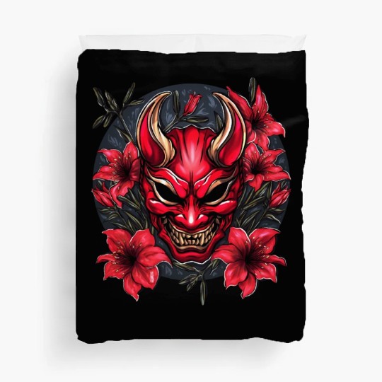 Hannya Red Lily Duvet Covers