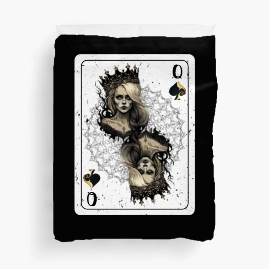 Queen of Spades Gothic Card Game Halloween Creepy Duvet Covers
