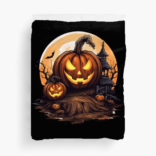 Halloween Haunted House Spell Pumpkin Bat Duvet Covers