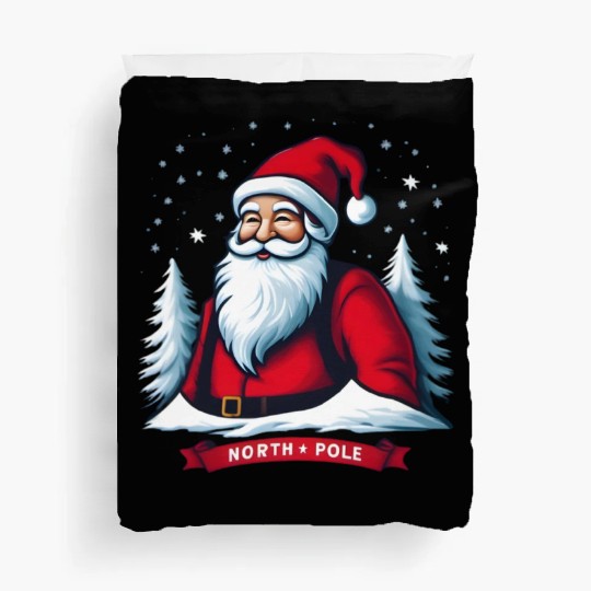 North Pole santa merry christmas Duvet Covers
