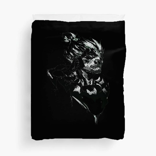 Monochrome Street Fighter: Akuma's Knightly FanAr Duvet Covers