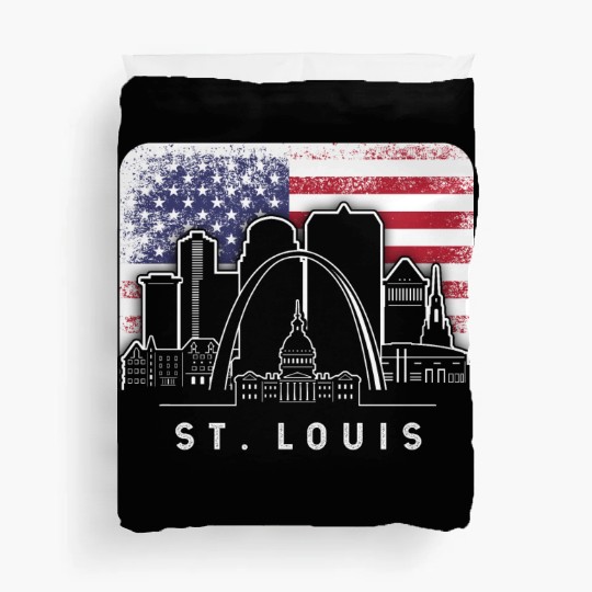 St. Louis Missouri American Flag Vintage Duvet Covers