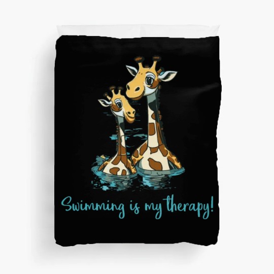 swimming is my therapy - lifeguard Duvet Covers