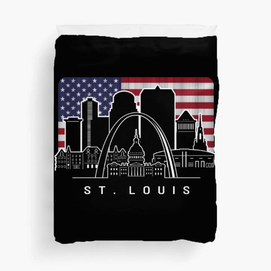St. Louis Missouri American Flag Duvet Covers