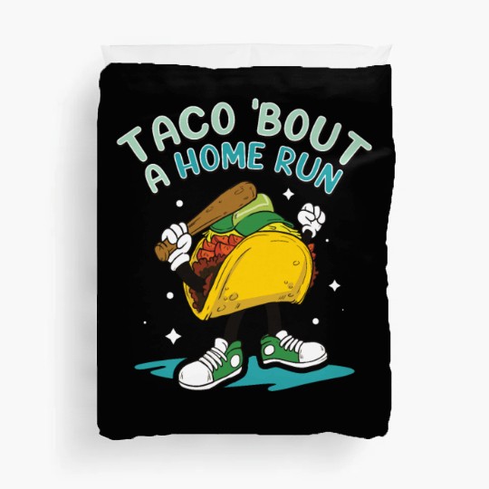 Taco Mexican Food Baseball Card Baseball Player Duvet Covers