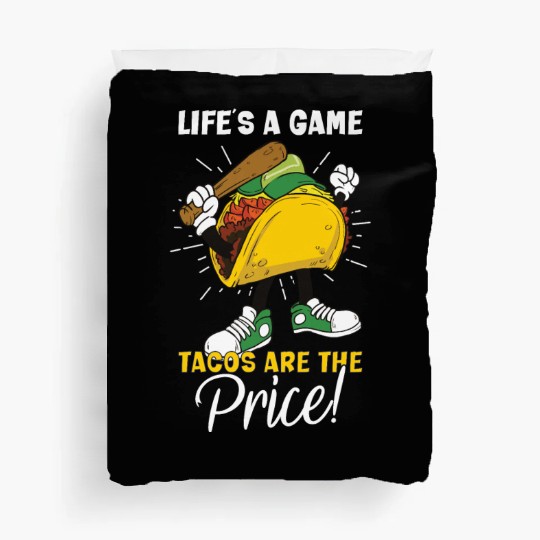 Taco Mexican Food Baseball Card Baseball Player Duvet Covers