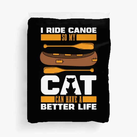 Canoe Canoeing Canoeist Cat Duvet Covers