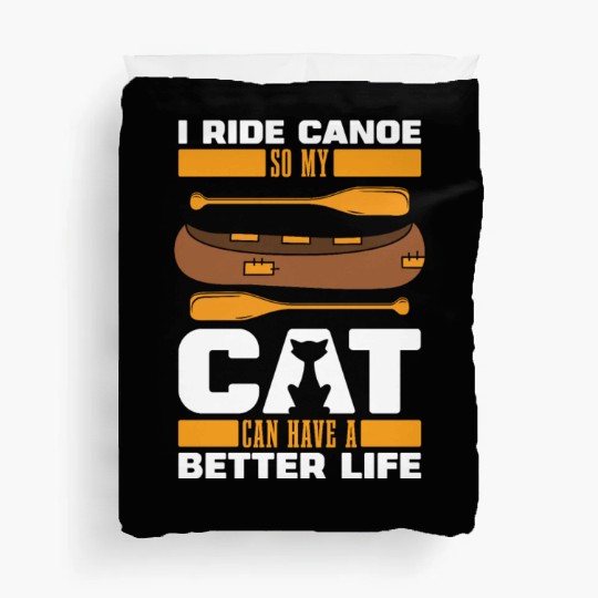 Canoe Canoeing Canoeist Cat Duvet Covers