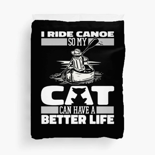 Canoe Canoeing Canoeist Cat Duvet Covers