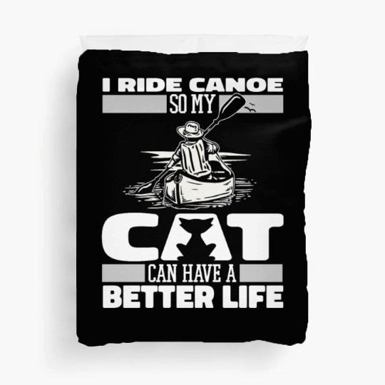 Canoe Canoeing Canoeist Cat Duvet Covers