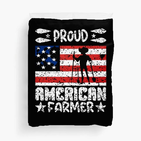 Proud american farmer quote Duvet Covers