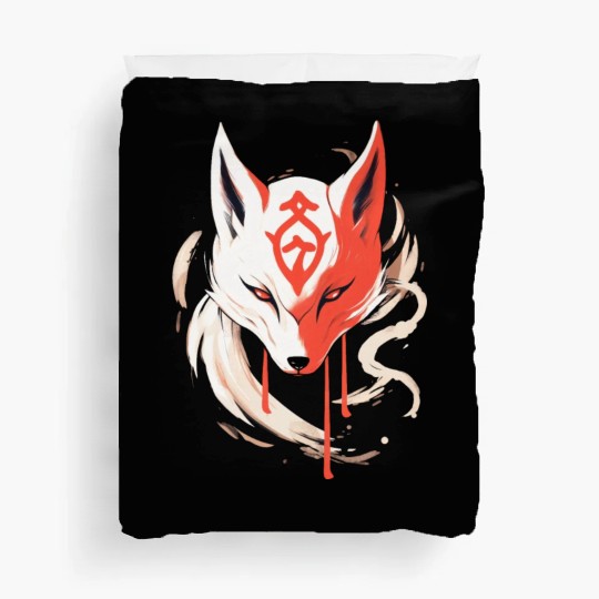 Kitsune Maske Japan Anime Kumiho Fox Samurai Duvet Covers