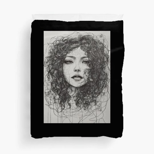Sketch of a the manifestation of anxiety Duvet Covers