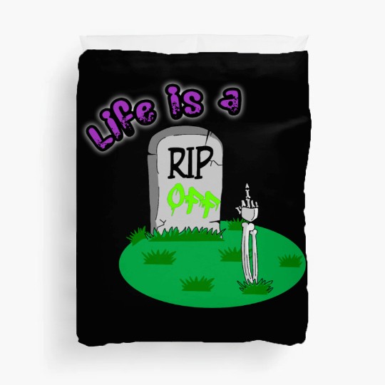 Rip Off Creepy Spooky Dark Joke Cartoon Mood Duvet Covers
