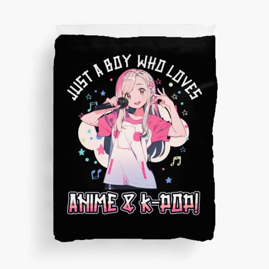 Just a Boy who loves Anime and K-Pop Duvet Covers