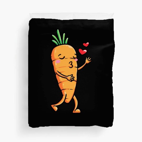 Carrot Emoticon Vegetable Vegan Vegetarian Duvet Covers