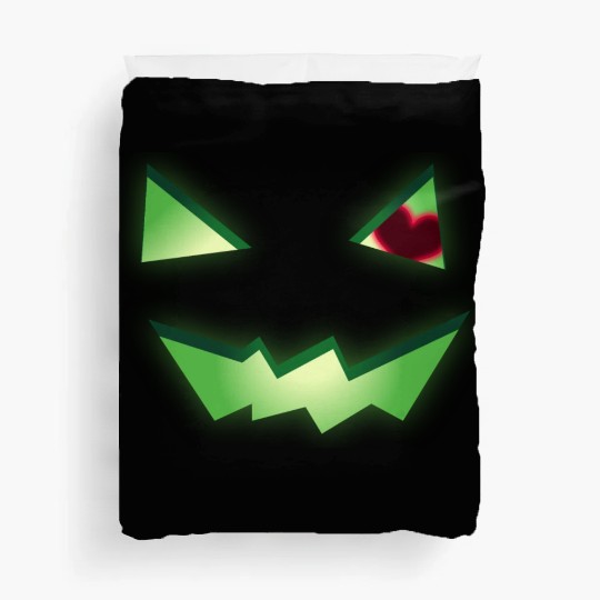 Glowing Green See-Through Jack-O-Lantern w/ Heart Duvet Covers