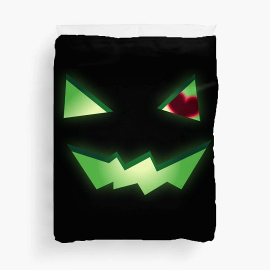 Glowing Green See-Through Jack-O-Lantern w/ Heart Duvet Covers