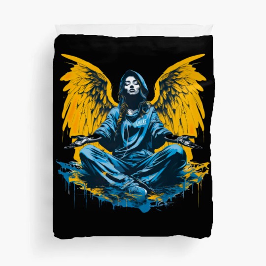 Woman with Angel Wings Angel Esoteric Wings Duvet Covers