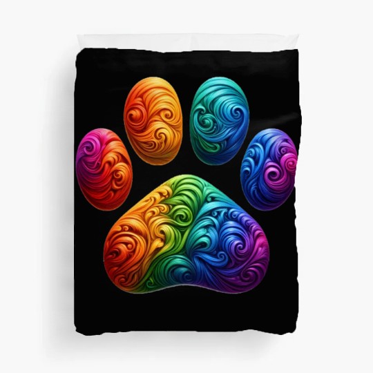 Colorful Paw Prints Edition Duvet Covers
