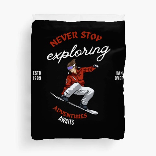 "Winter Wonderland Thrills: Snowboarder's Paradise Duvet Covers