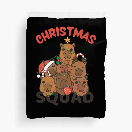 Capybara Christmas Tree Christmas Squad Capybaras Duvet Covers