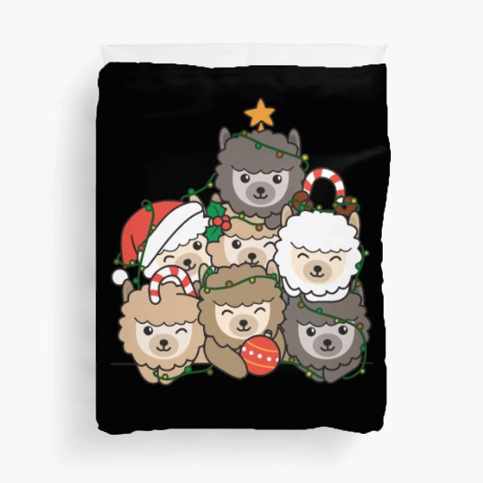 Alpaca Christmas Tree Funny Animal Christmas Duvet Covers