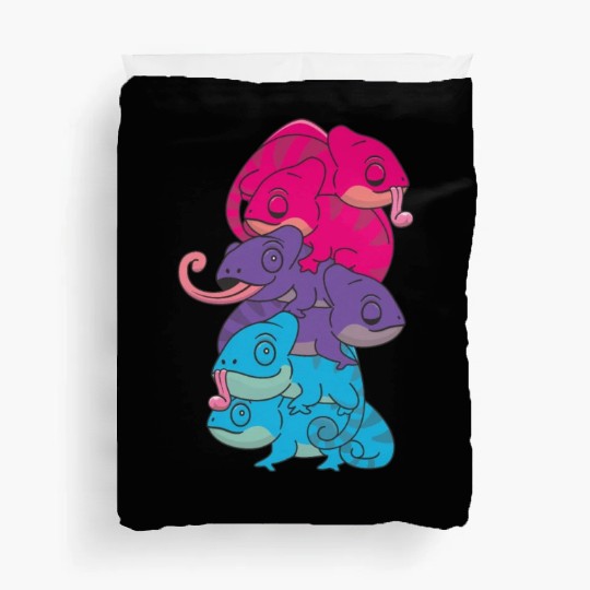 Androgynous Flag Pride Lgbtq Cute Chameleon Duvet Covers
