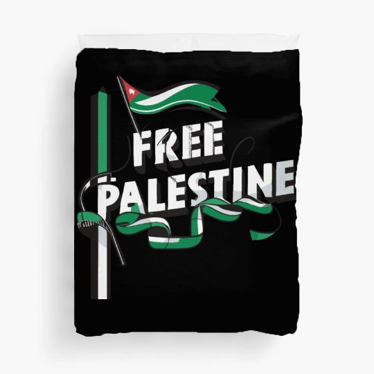 I Love Free Palestine Flag Save Gaza Duvet Covers