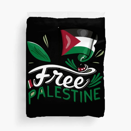 I Love Free Palestine Flag Save Gaza Palestinian Duvet Covers