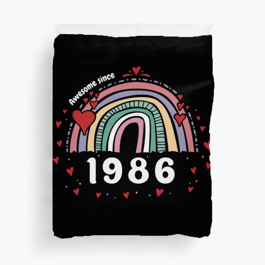 Cute Rainbow Awesome 1986 - 37th Birthday w/ Duvet Covers