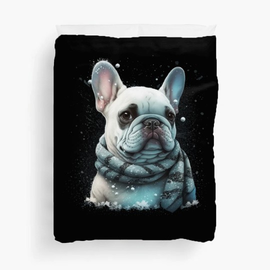 French Bulldog | Winter Snow Christmas Cute Duvet Covers