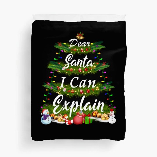 Dear Santa, I Can Explain - Christmas Tree Duvet Covers