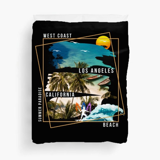 West Coast Los Angeles California Beach Duvet Covers