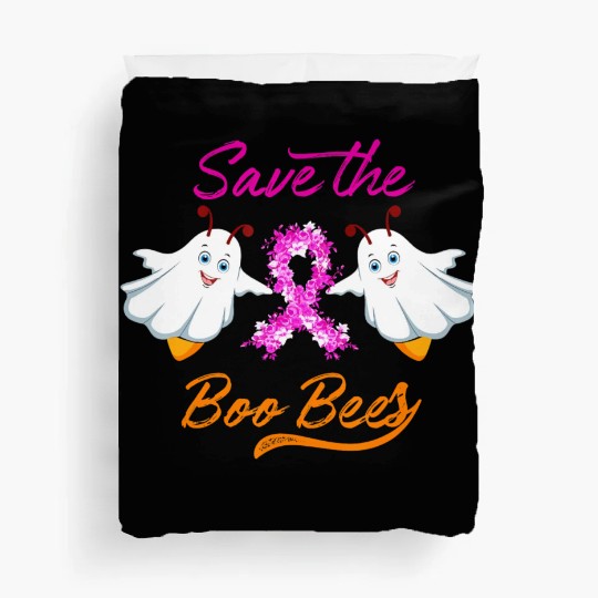 Breast Cancer Halloween Save The Boo Bees Duvet Covers