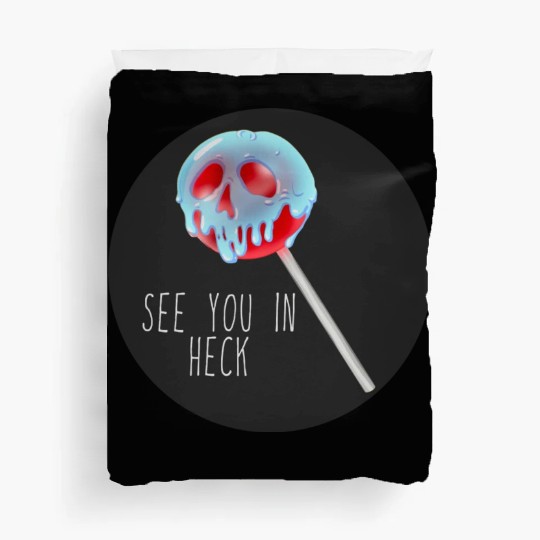 See You In Heck Poison Skull Candy Duvet Covers