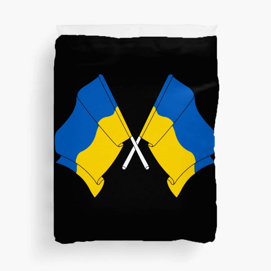 Two flags of Ukraine crossed Duvet Covers