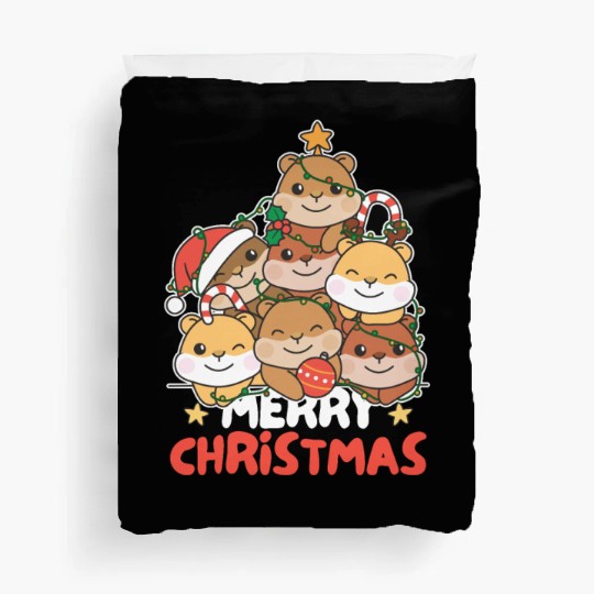 Hamster Christmas Tree Merry Christmas Duvet Covers