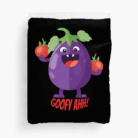 Eggplant Tomato Party Goofy Ahh Duvet Covers