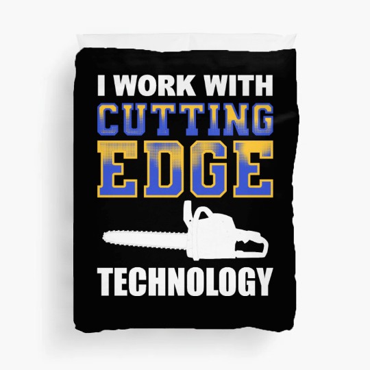 Forest Arboriculturist Lumberjack Chainsaw Logo Duvet Covers