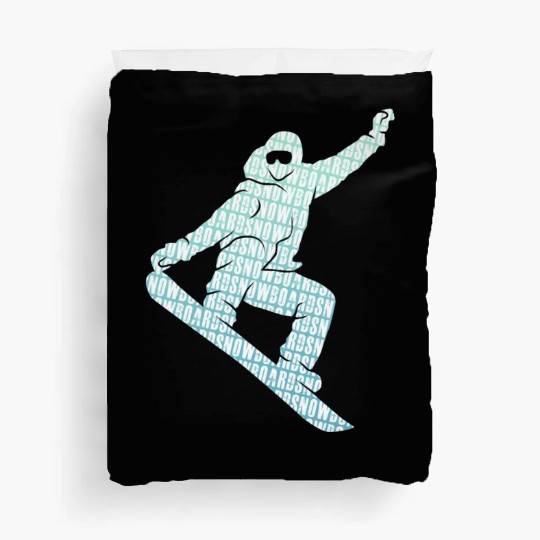 Snowboarder on Snowboard Freestyle Snowboarding Duvet Covers
